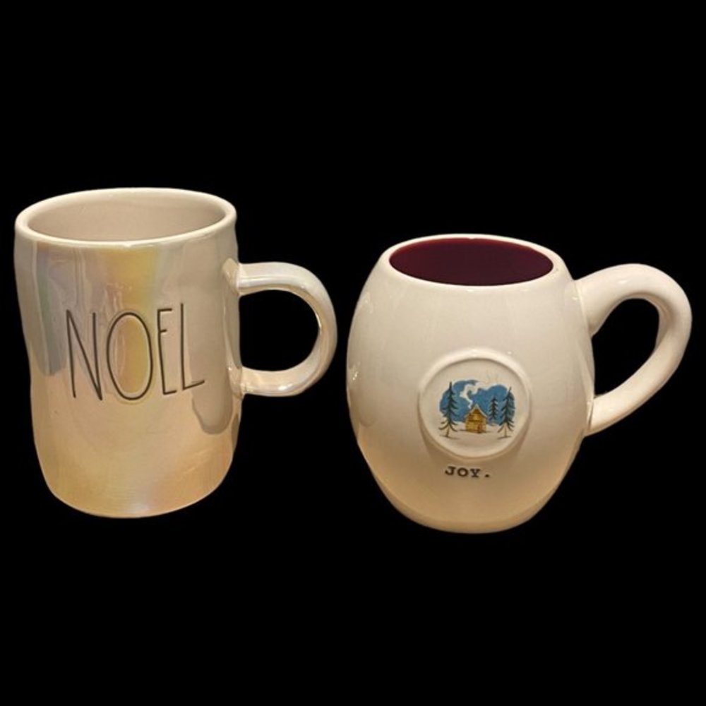 Rae Dunn Iridescent Noel and Joy Coffee Mugs